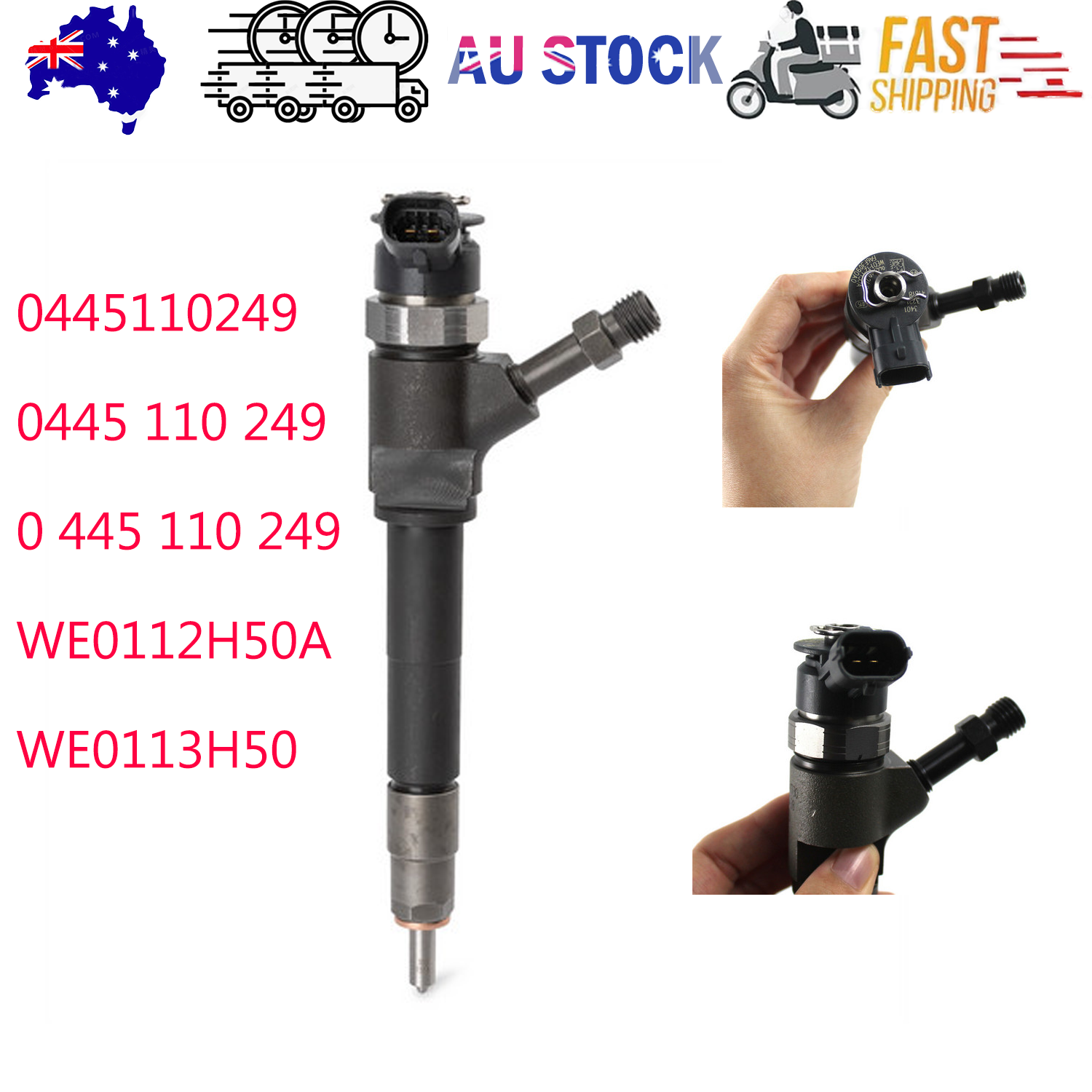 Fuel Injector 0445110249 for BOSCH Ford PK Ranger BT50 3.0L C/R WE0113H50 AU - Image 1
