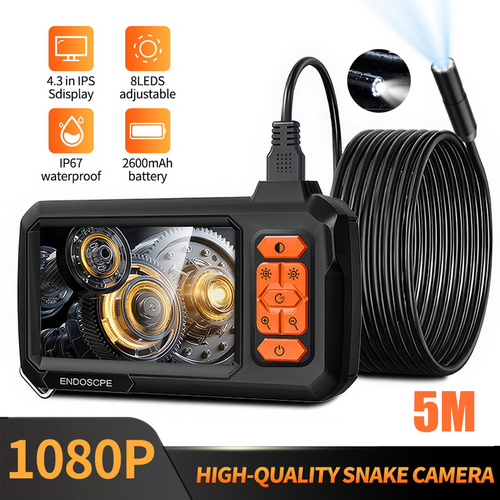 5M 8mm Lens Industrial Endoscope 1080P Digital Borescope Inspection Camera LED Lamp - Image 1