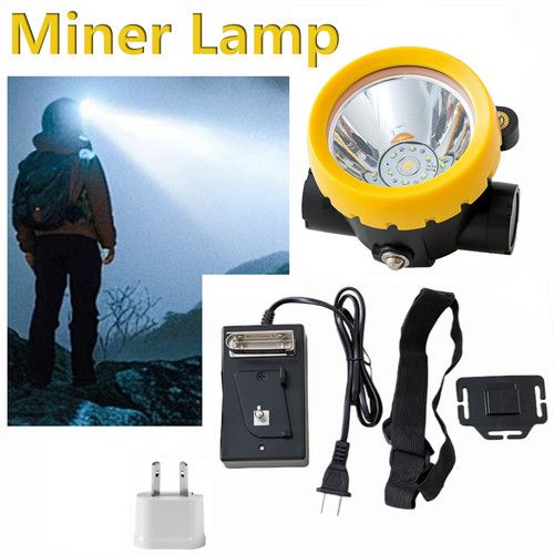 LED Miner Headlight 3000 LUX High Bright Waterproof Hard Hat Lamp Rechargeable - Image 1