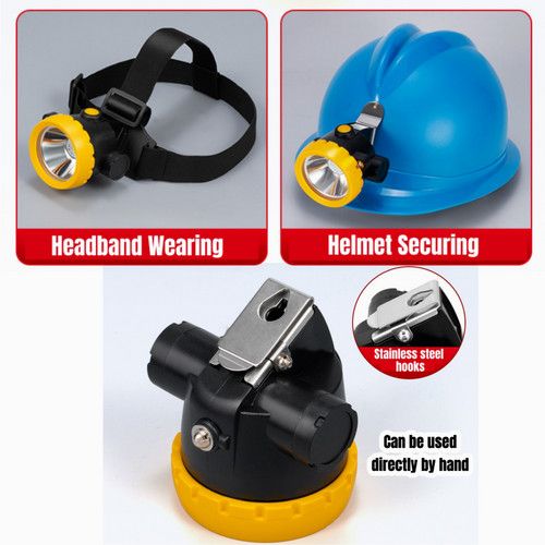 LED Miner Headlight 3000 LUX High Bright Waterproof Hard Hat Lamp Rechargeable - Image 7