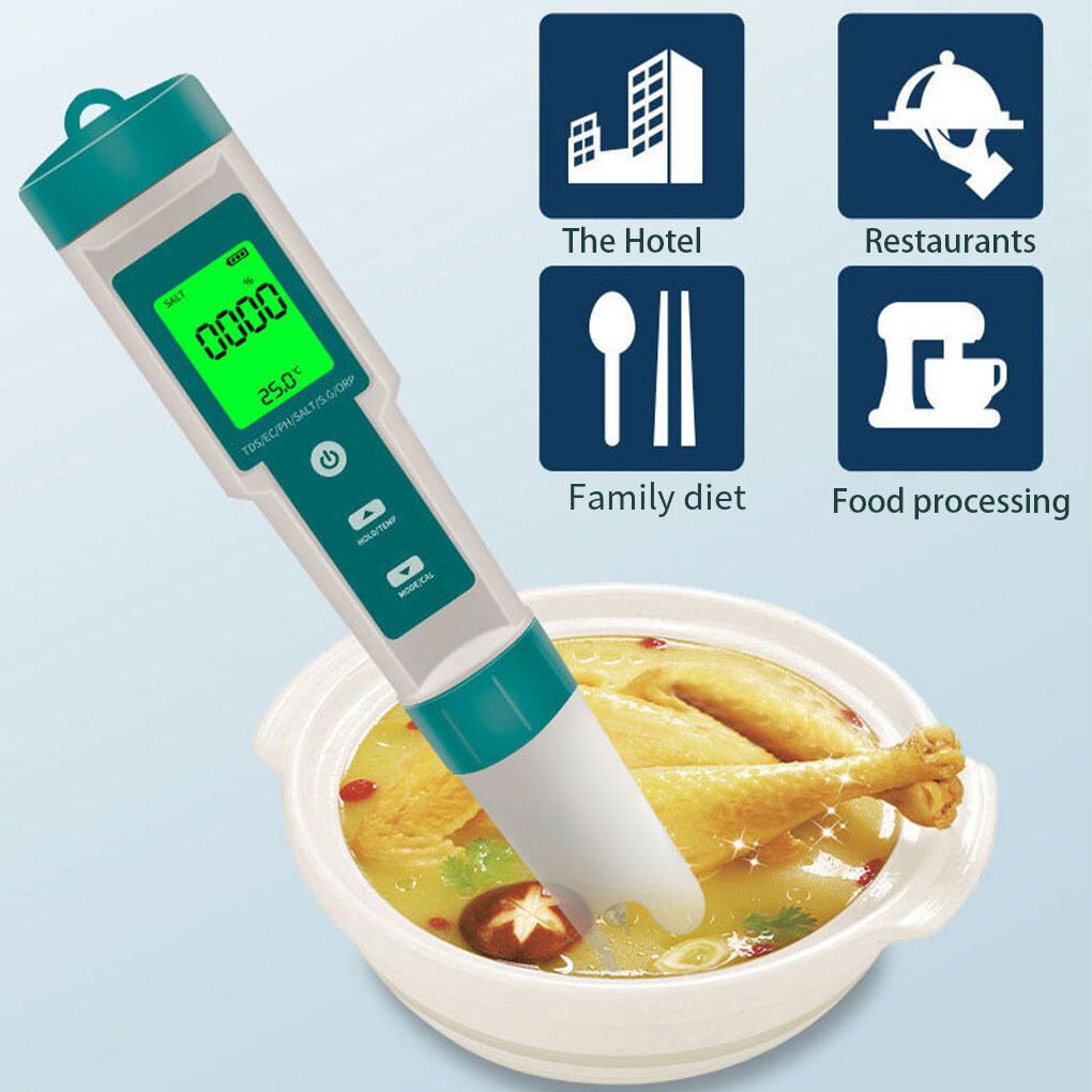 7 In 1 PH Meter TDS/EC/Salt/Temp Water Quality Monitor Tester Pen Pool Aquarium - Image 4