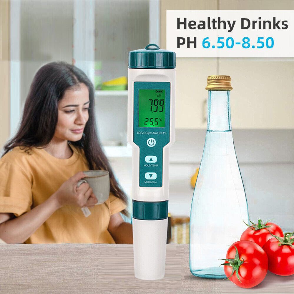 7 In 1 PH Meter TDS/EC/Salt/Temp Water Quality Monitor Tester Pen Pool Aquarium - Image 6