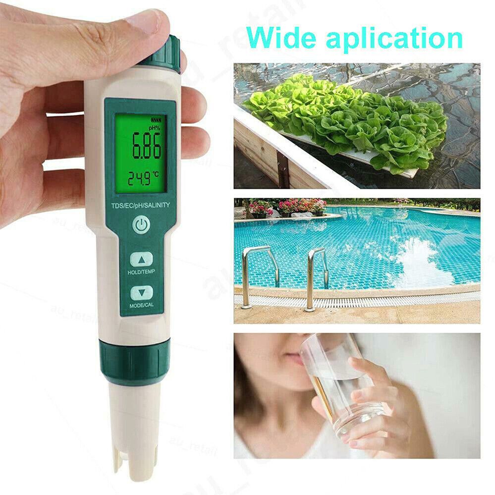 7 In 1 PH Meter TDS/EC/Salt/Temp Water Quality Monitor Tester Pen Pool Aquarium - Image 7
