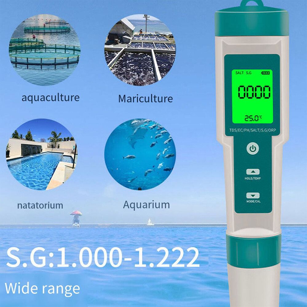 7 In 1 PH Meter TDS/EC/Salt/Temp Water Quality Monitor Tester Pen Pool Aquarium - Image 8