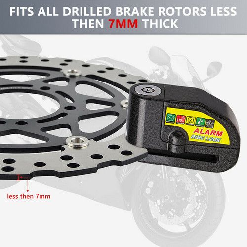 Black Motorcycle Alarm Disc Lock Motor Bike Brake Security Electric  Bicycle Lock AU - Image 3