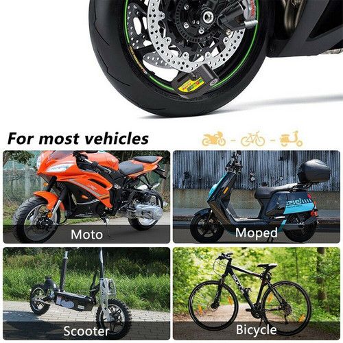 Black Motorcycle Alarm Disc Lock Motor Bike Brake Security Electric  Bicycle Lock AU - Image 5