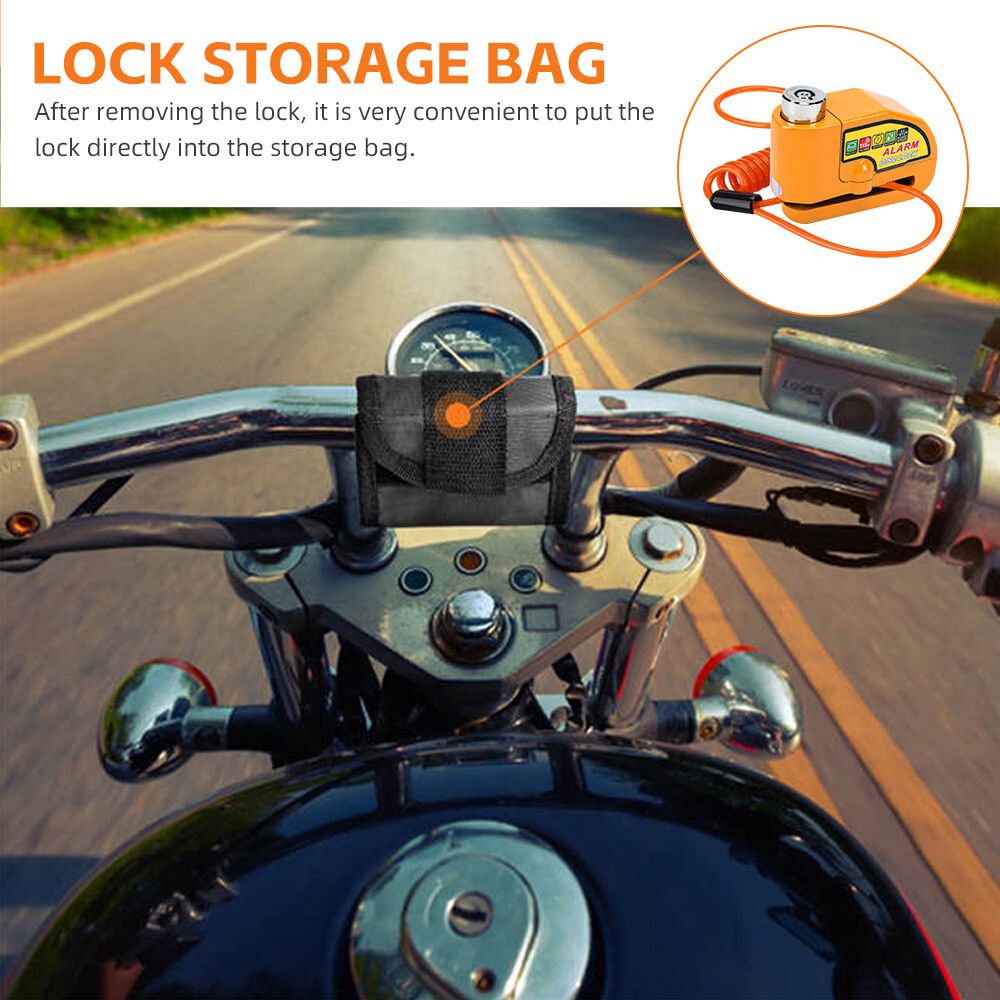 Yellow Motorcycle Alarm Disc Lock Motor Bike Brake Security Electric  Bicycle Lock AU - Image 7
