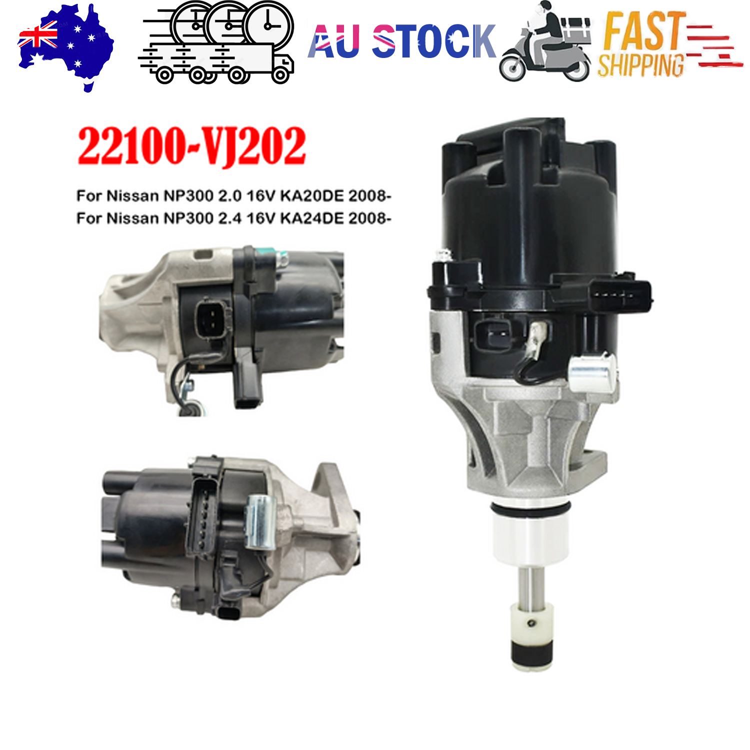 NEW Ignition Distributor 22100-VJ202 For Nissan NP300 2.0 2.4 KA20DE KA24DE AU - Image 1