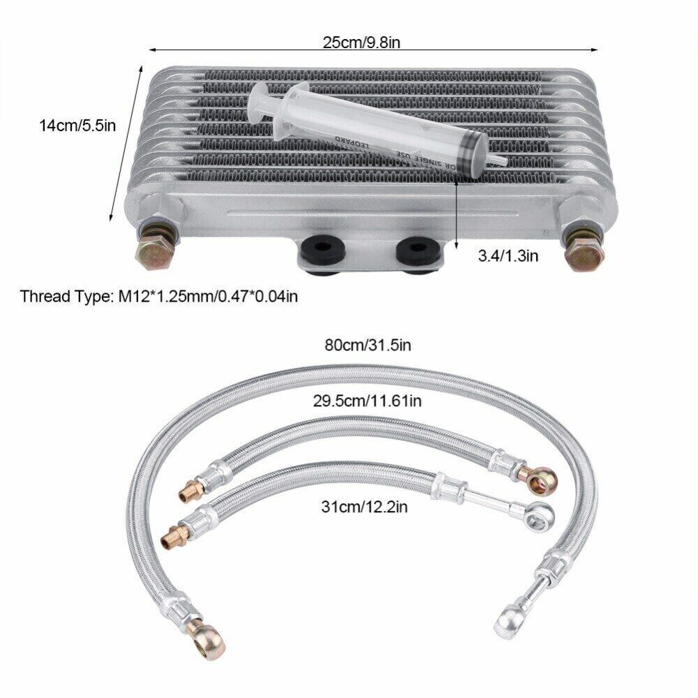 New 125ml Motorcycle Oil Cooler Cooling Radiator Kit For Honda CB CG 100CC-250CC - Image 2