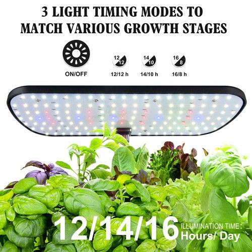 Hydroponics Plant Growing System 12 Pods Indoor Herb Garden Kit Led Light 4L Black - Image 3