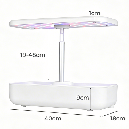 Hydroponics Plant Growing System 12 Pods Indoor Herb Garden Kit Led Light 4L WHITE - Image 7