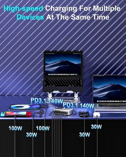 600W GaN³ 8 Ports Fast Charging Station USB&Type-C for iPhone, Laptops, MacBook - Image 4