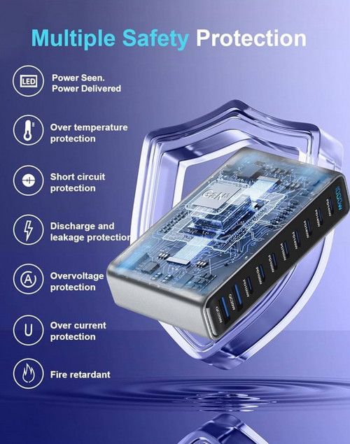 1000W GaN Fast Charging Station 10Ports USB&Type-C for iPhone, Laptops, MacBook - Image 5