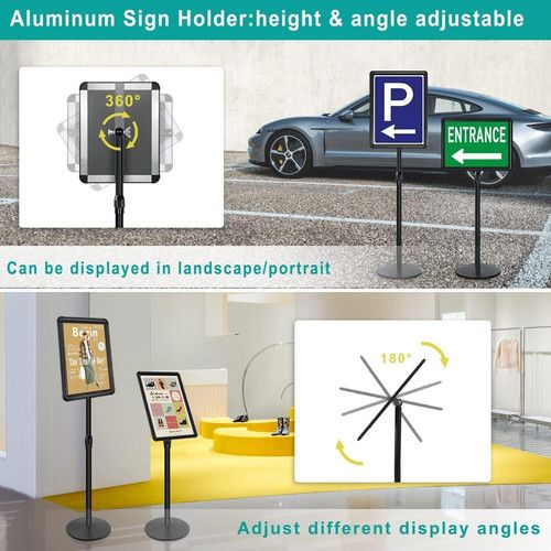 A3 Floor Poster Stand Foyer Pedestal Sign Holder Business Menu Display Stand - Image 6