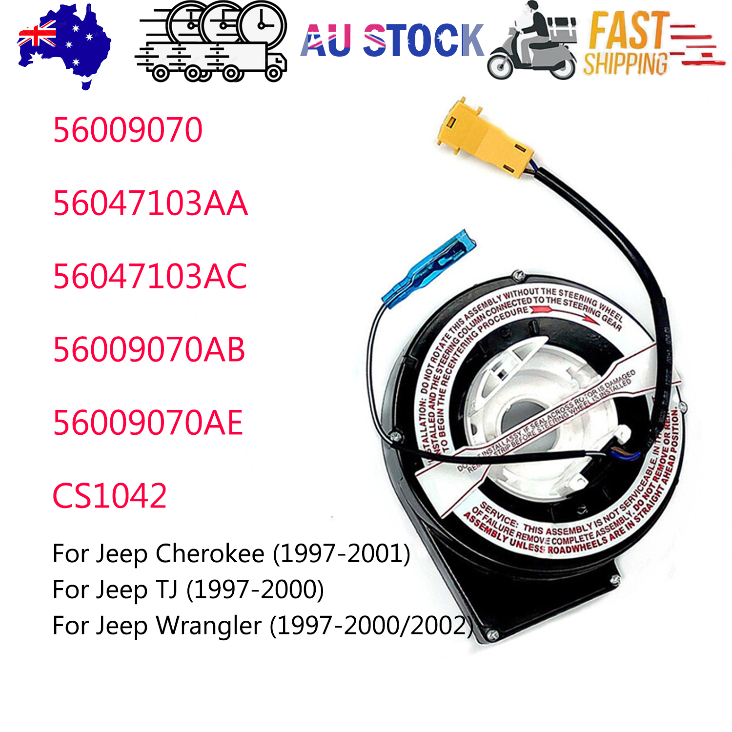 Steering Wheels Clock Spring For Jeep Wrangler Cherokee 56009070 56047103AC - Image 1