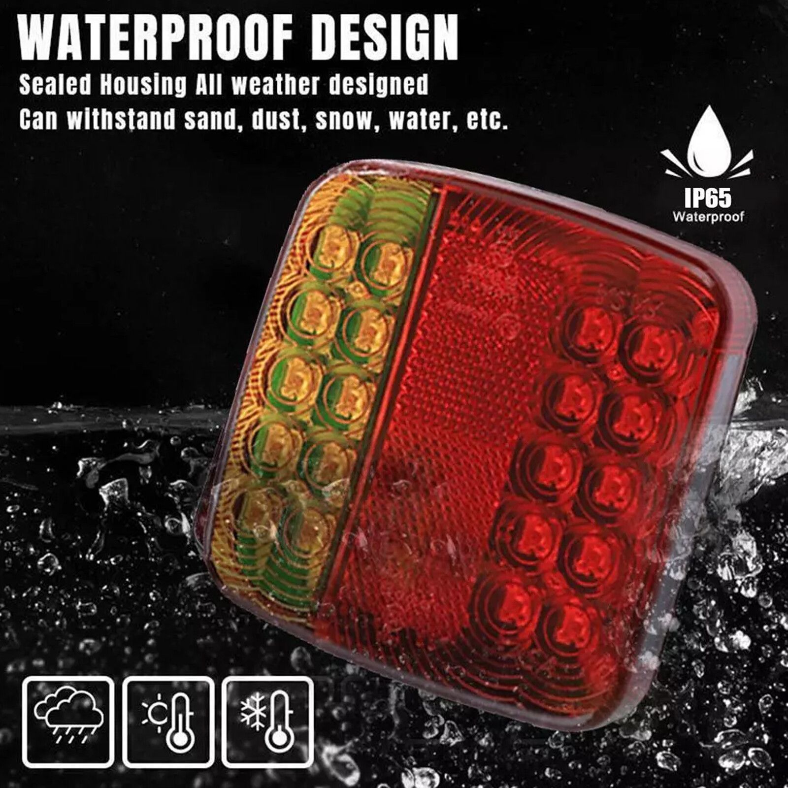 2X 7Pin LED Magnetic Wireless Trailer-TailLight Kit For Trailer Truck Automotive - Image 3