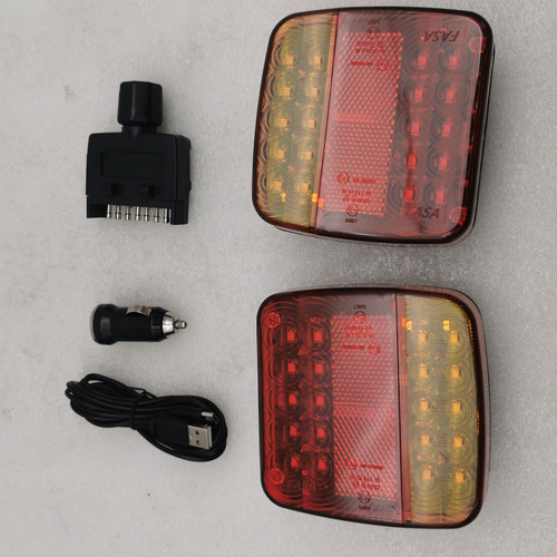 2X 7Pin LED Magnetic Wireless Trailer-TailLight Kit For Trailer Truck Automotive - Image 8