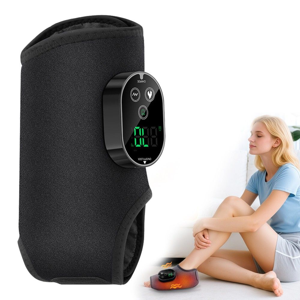 Black Cordless Ankle Heating Pad, Foot and Ankle Massager with Heat Foot Renew Triple - Image 1