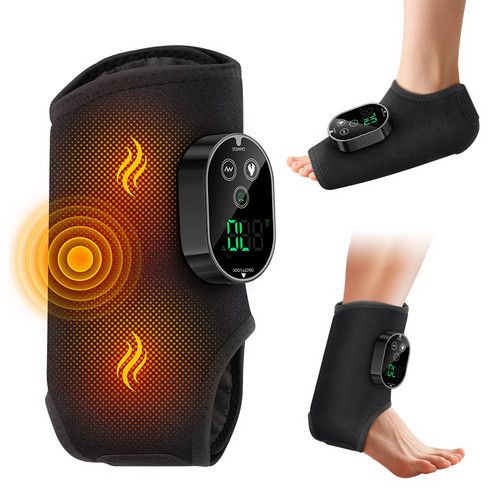 Black Cordless Ankle Heating Pad, Foot and Ankle Massager with Heat Foot Renew Triple - Image 3
