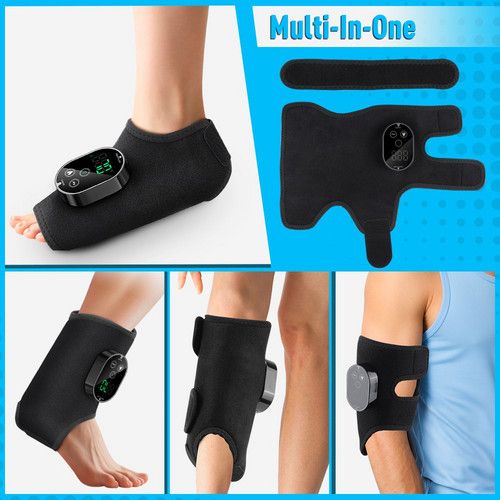 Black Cordless Ankle Heating Pad, Foot and Ankle Massager with Heat Foot Renew Triple - Image 4