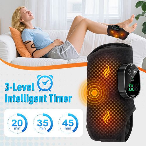 Black Cordless Ankle Heating Pad, Foot and Ankle Massager with Heat Foot Renew Triple - Image 6