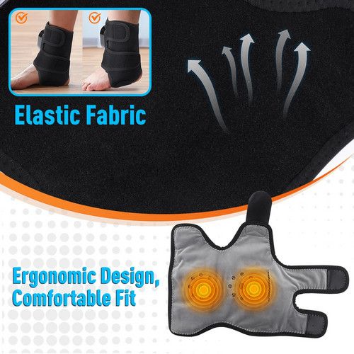 Black Cordless Ankle Heating Pad, Foot and Ankle Massager with Heat Foot Renew Triple - Image 8