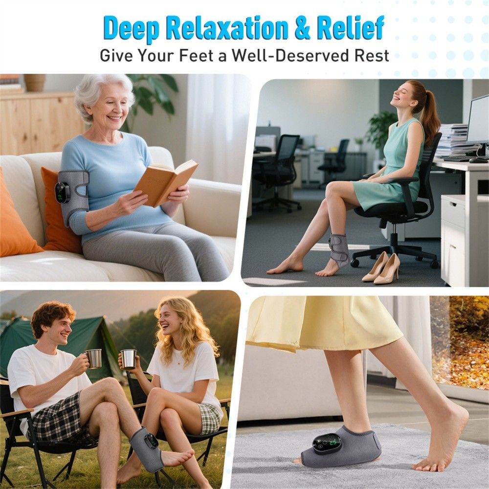 GRAY Cordless Ankle Heating Pad, Foot and Ankle Massager with Heat Foot Renew Triple - Image 5