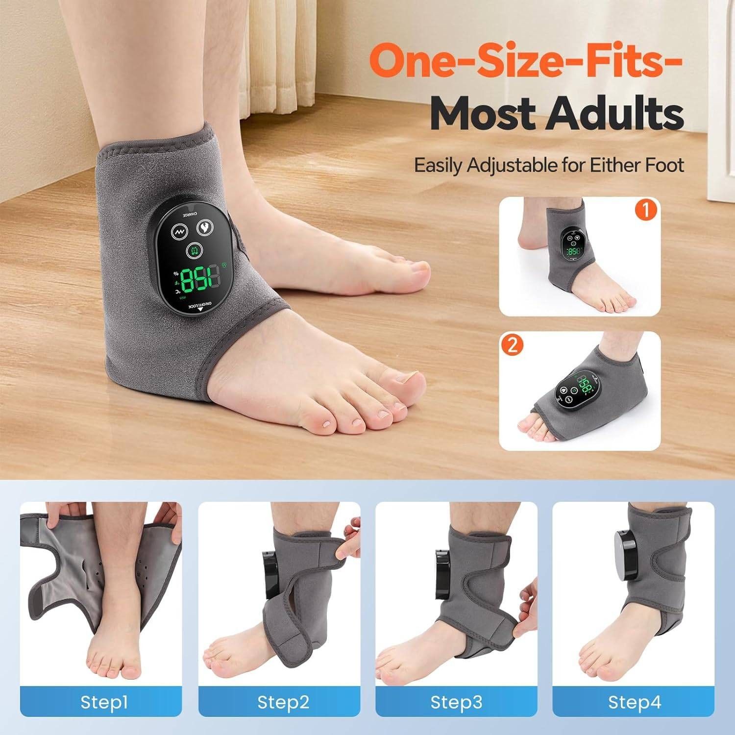 GRAY Cordless Ankle Heating Pad, Foot and Ankle Massager with Heat Foot Renew Triple - Image 7
