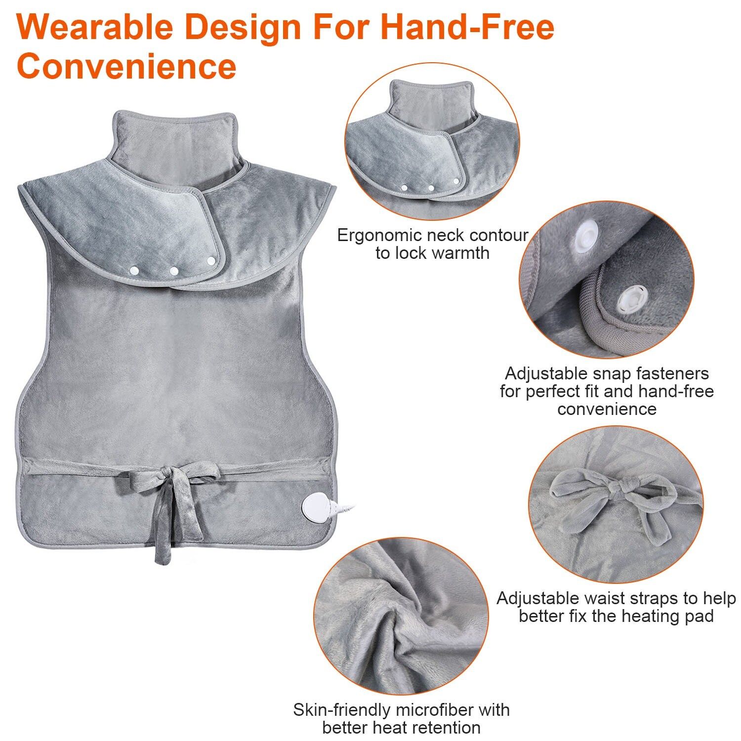 Portable Electric Heating Pad Wrap Heated Neck Shoulder Back Warm Pain Relief - Image 6