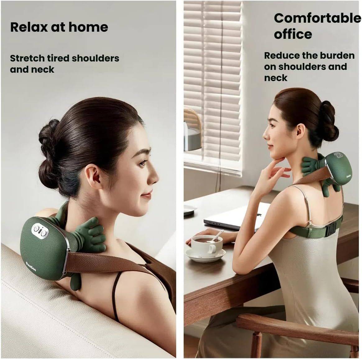 Neck Shoulder Massager, Electric Heated Kneading Back Massager Pain Relief - Image 2