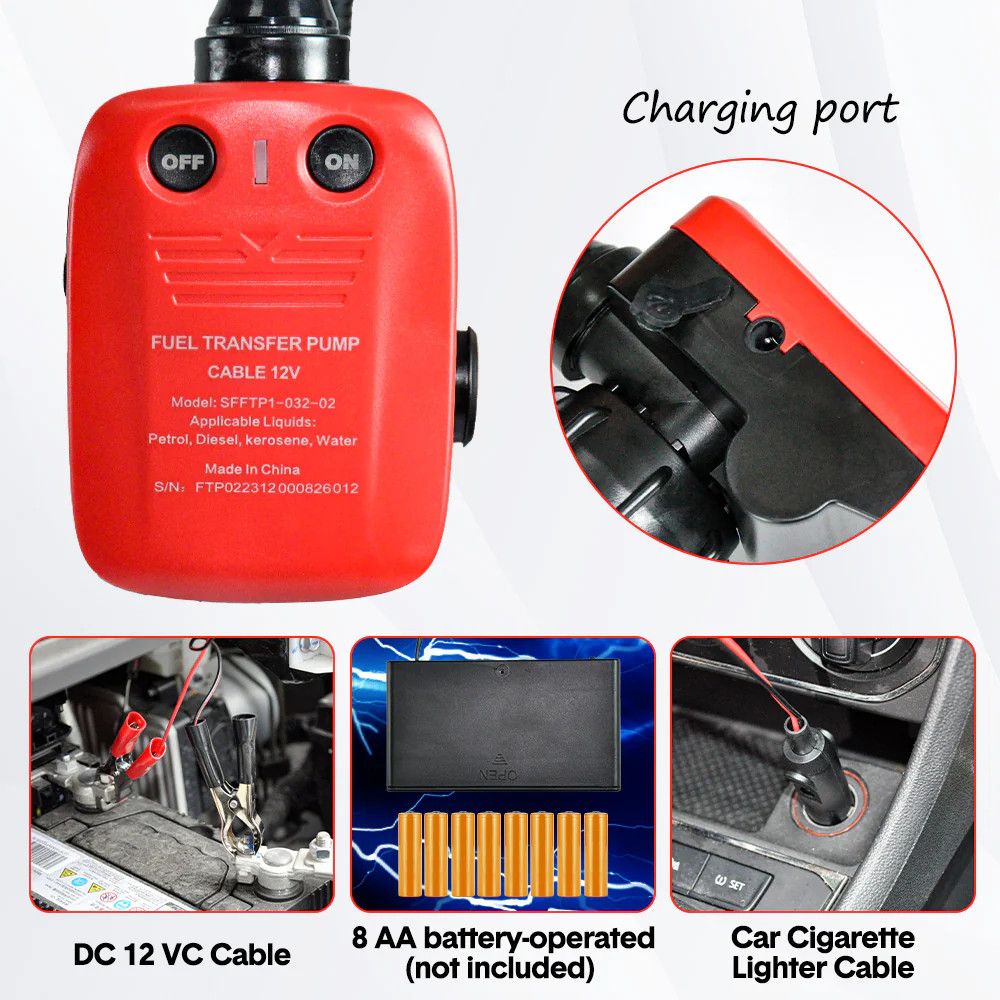 12V Portable Electric Oil Pump Handheld Diesel Pump Oil Fuel Water Transfer AU - Image 5