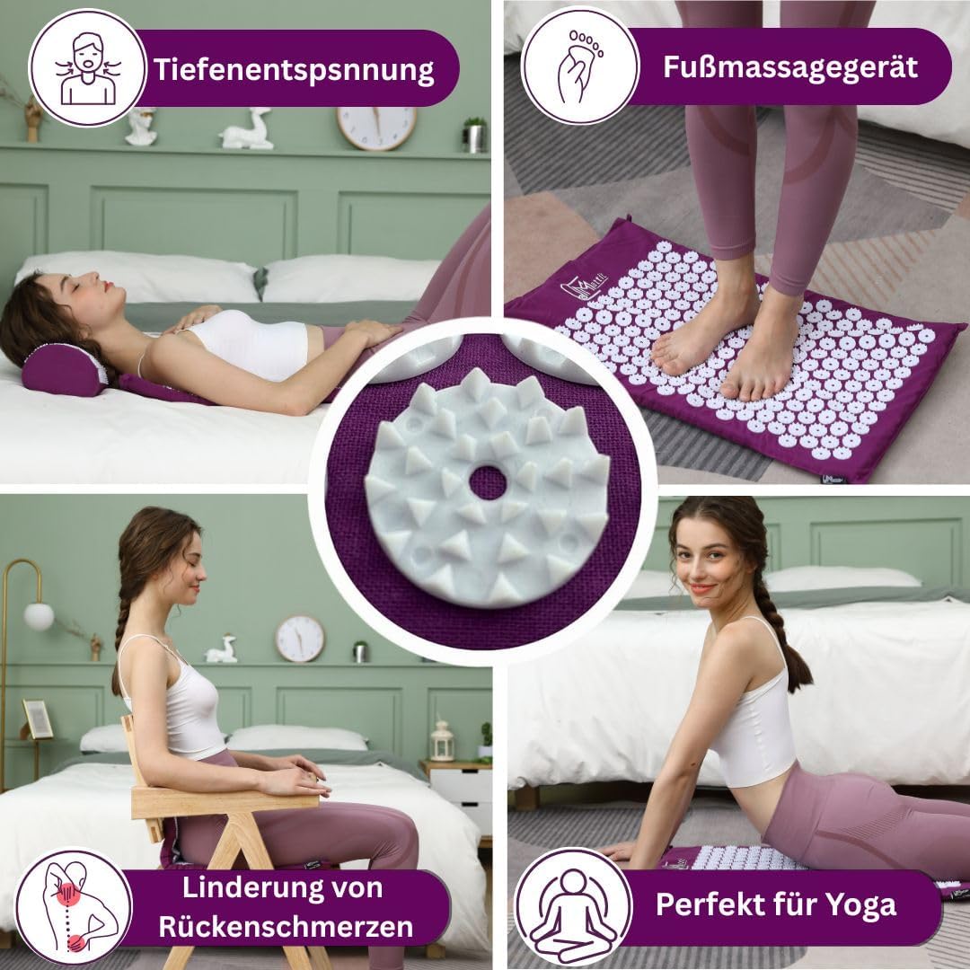 Purple Massage Acupressure Mat Yoga Sit Lying Mats Pain Stress Soreness Relax AU NEW - Image 2