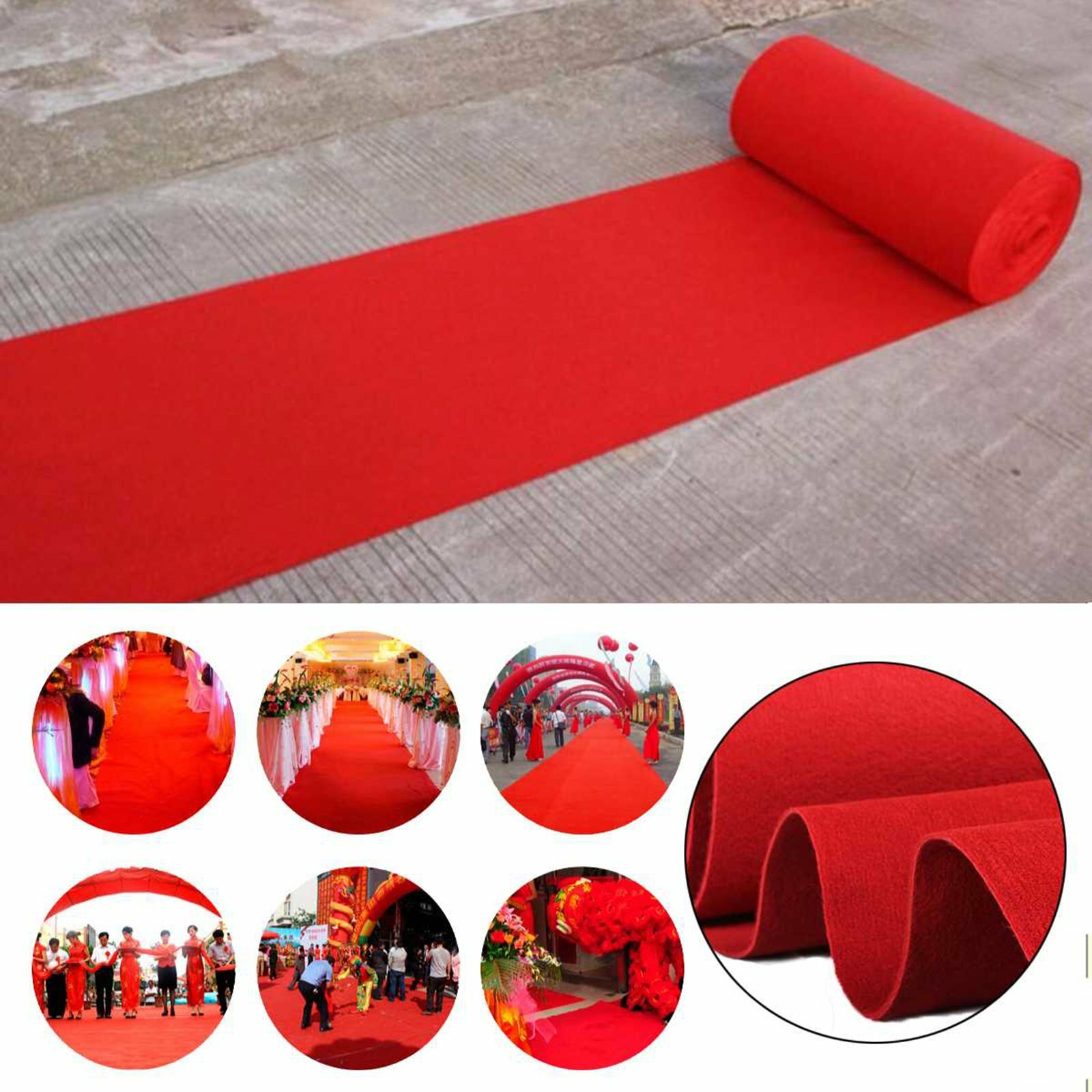 10M Red Carpet Aisle Runner Awards Night Casino Wedding Party Event Mats Decor - Image 8