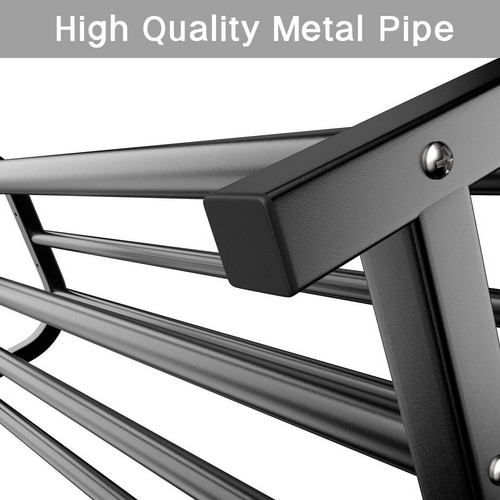 Black Heavy Duty Metal Double Clothes Rail Rack Garment Hanging Shoe Storage Shelf AU - Image 4