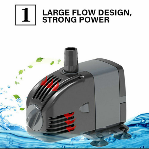 60W Adjustable Flow Aquarium Pump Water Submersible Fish Tank Fountain Pond Marine - Image 2