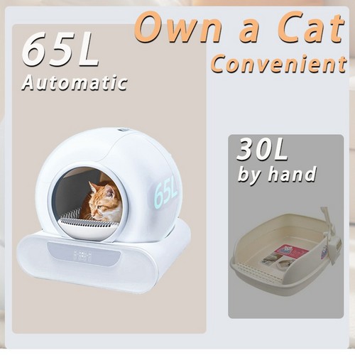 65L Remote Control Automatic Self Cleaning Cat Litter Box Smart App Easy-Clean - Image 5