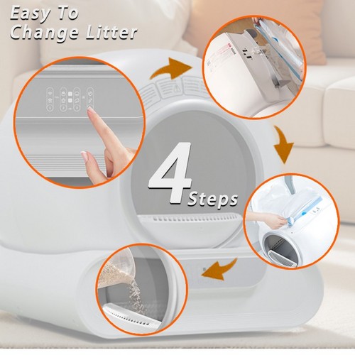 65L Remote Control Automatic Self Cleaning Cat Litter Box Smart App Easy-Clean - Image 8