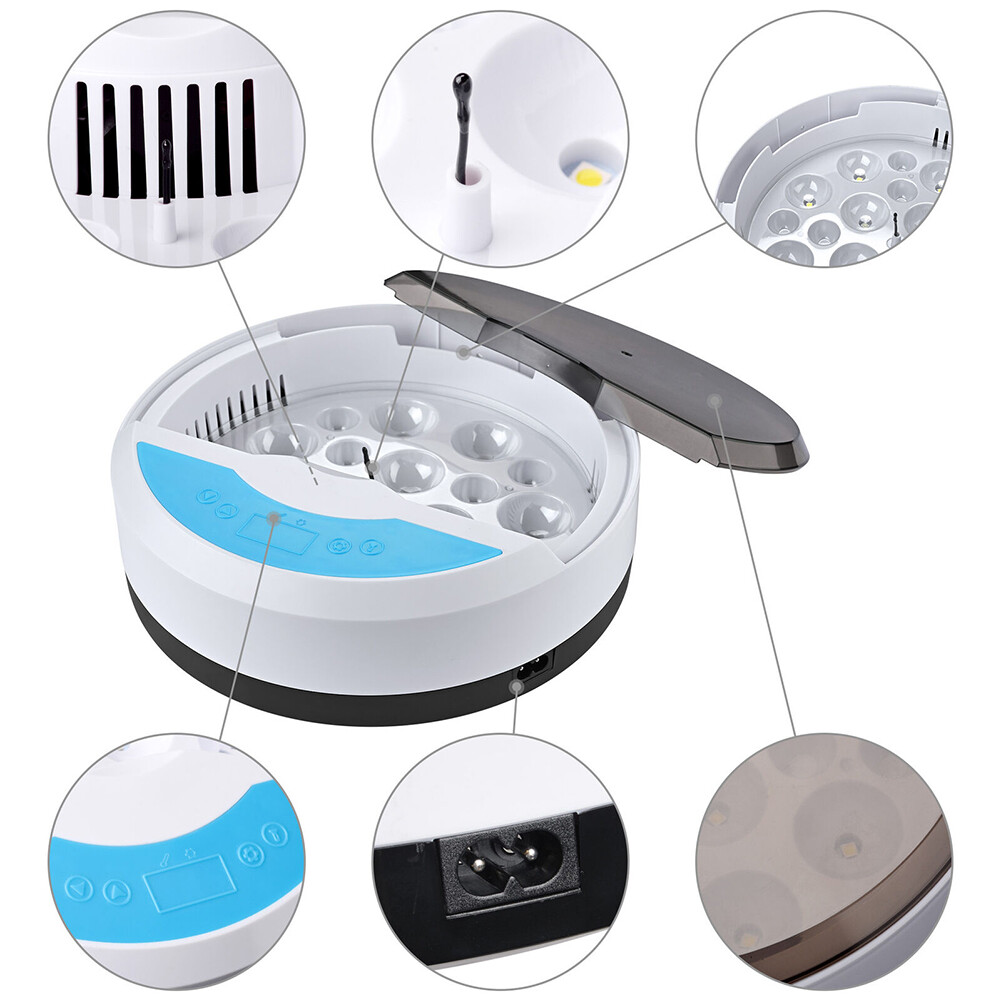 9 Egg Incubator Semi-Automatic Digital Temperature Chicken Duck Eggs Poultry - Image 2