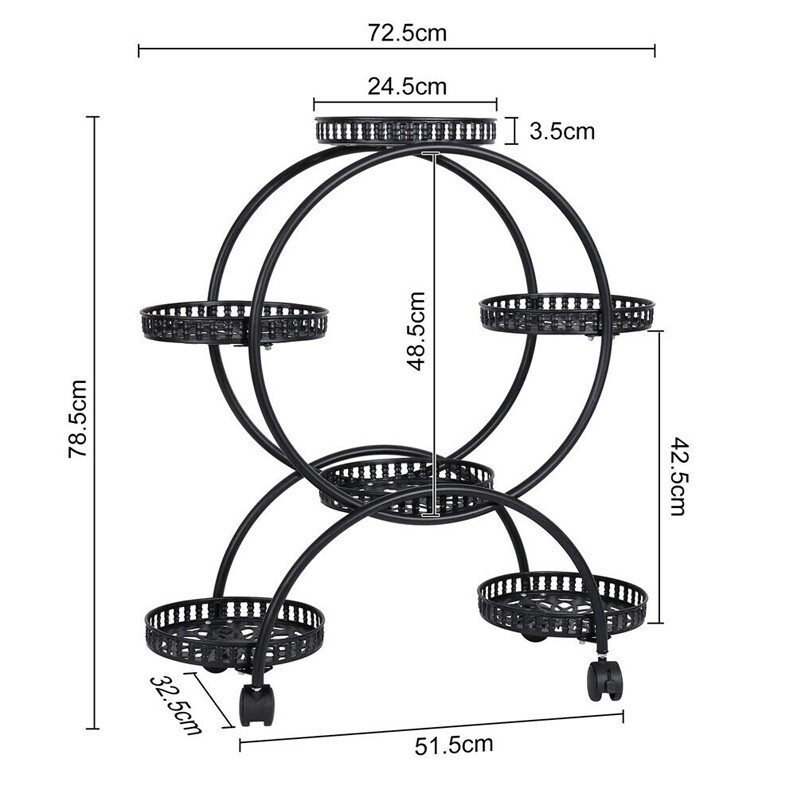 4 Layer 6 Pots Metal Plant Stand Flower Holder Rack Display Holder Shelf Garden - Image 3