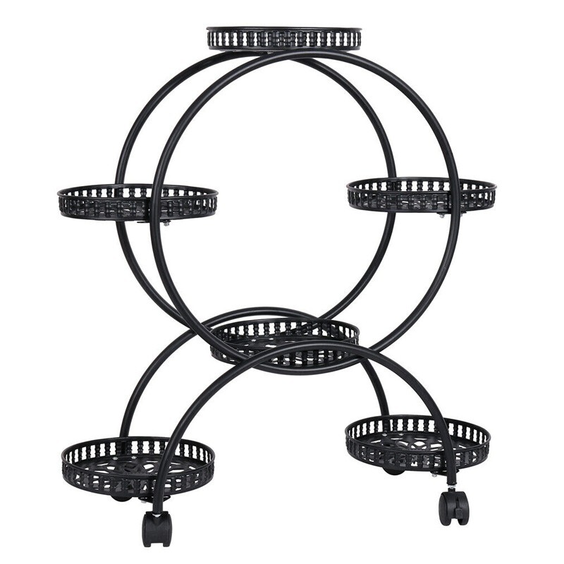 4 Layer 6 Pots Metal Plant Stand Flower Holder Rack Display Holder Shelf Garden - Image 5