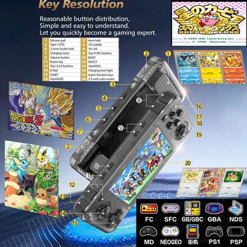 10000+ Games R36H Portable Video Game Consoles Retro Handheld Game Console Black - Image 4