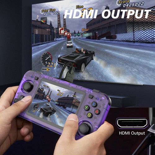 20000+ Games R36H Portable Video Game Consoles Retro Handheld Game Console purple - Image 4