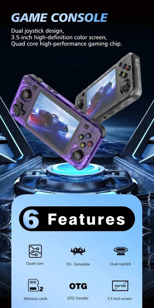 20000+ Games R36H Portable Video Game Consoles Retro Handheld Game Console purple - Image 5