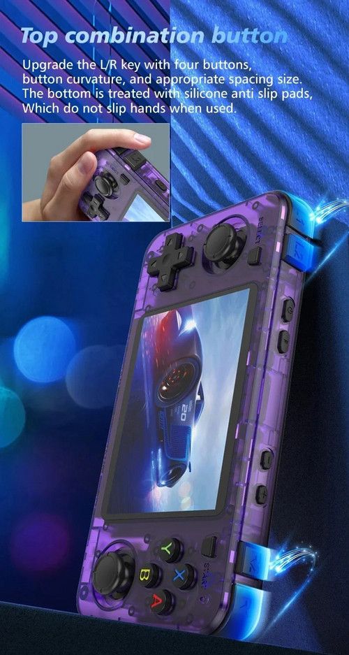 20000+ Games R36H Portable Video Game Consoles Retro Handheld Game Console purple - Image 7