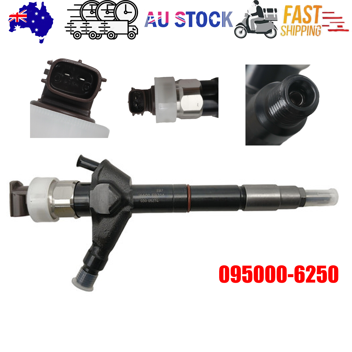 For Nissan YD25DDTI Navara D22 16600-EB70C Fuel Injector 095000-6250 095000-6251 - Image 1