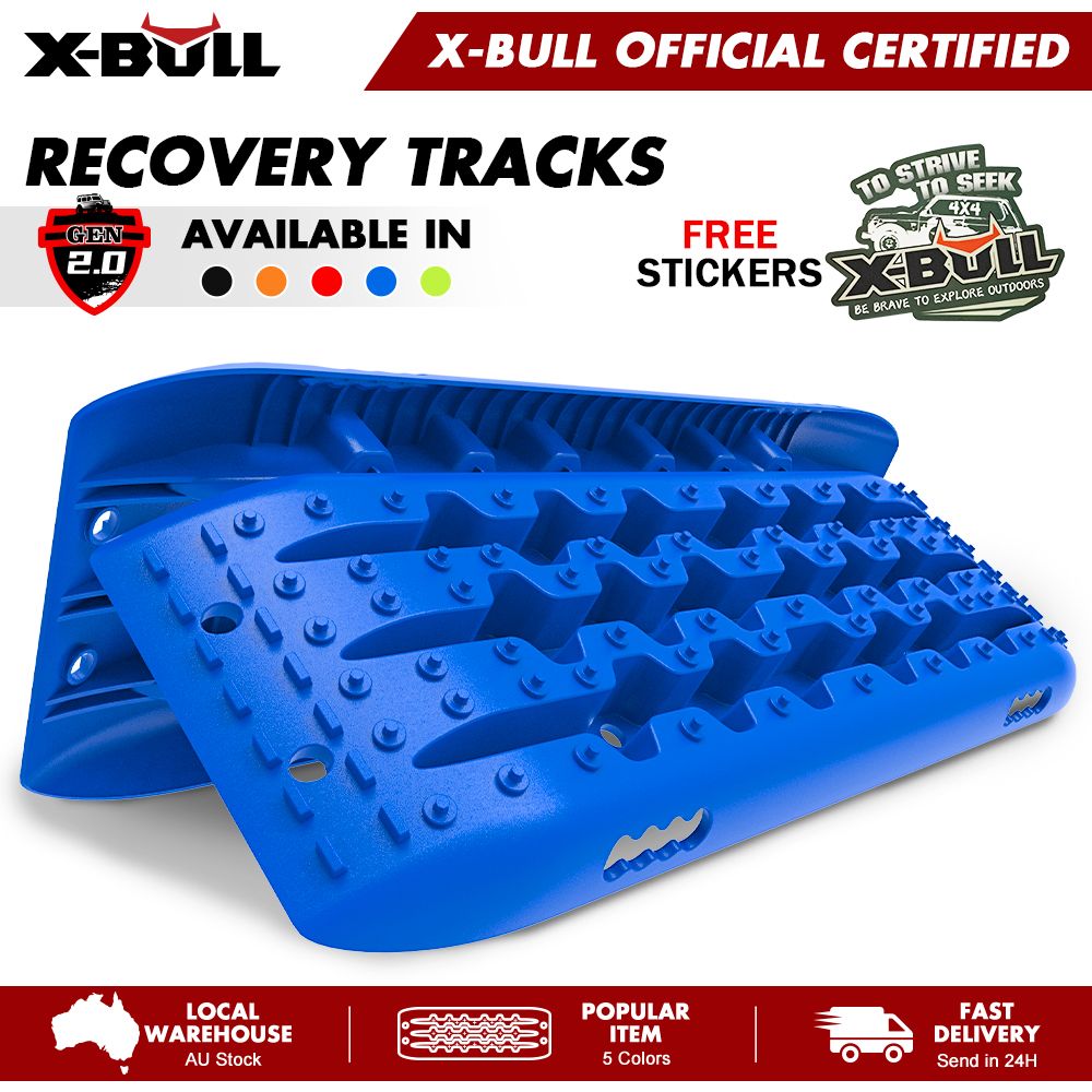 X-BULL KIT1 Recovery track Board Traction Sand trucks strap mounting 4x4 Sand Snow Car BLUE - Image 1
