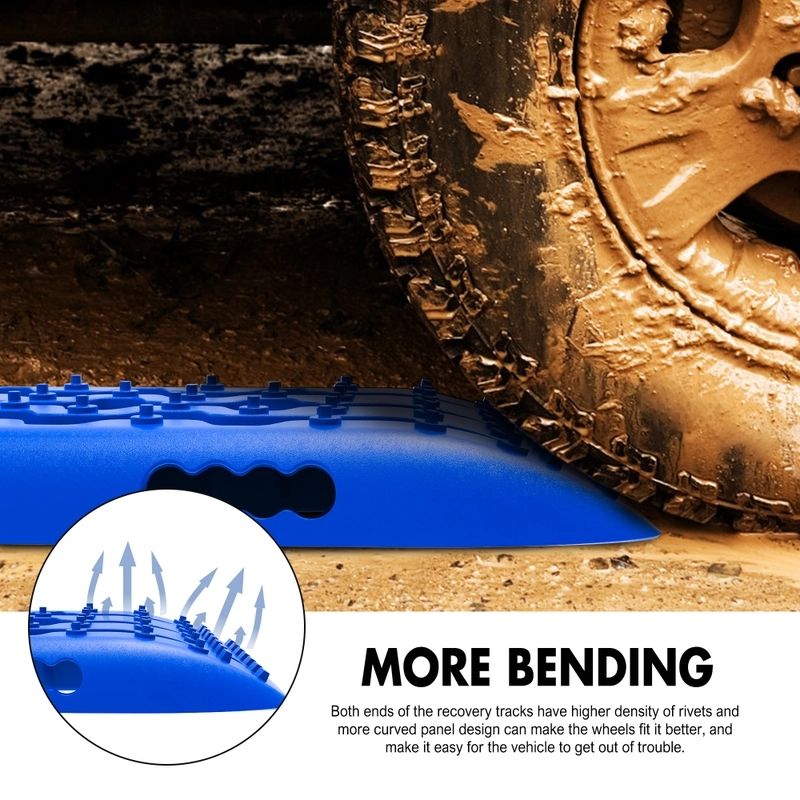 X-BULL KIT1 Recovery track Board Traction Sand trucks strap mounting 4x4 Sand Snow Car BLUE - Image 6