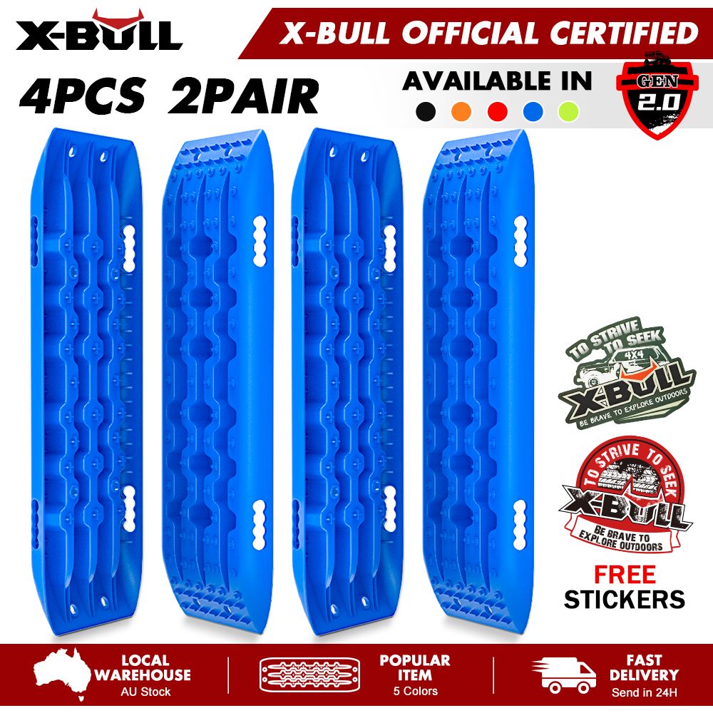X-BULL Recovery Tracks Gen 2.0 10T Sand Mud Snow 2 Pairs Offroad 4WD 4x4 2PC 91CM Blue - Image 1