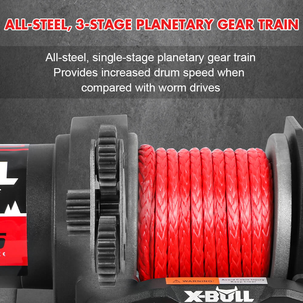 X-BULL 2500LBS Electric Winch 12V Winch Synthetic Rope 15.2M ATV Winch Kit Boat Winch Trailer - Image 7
