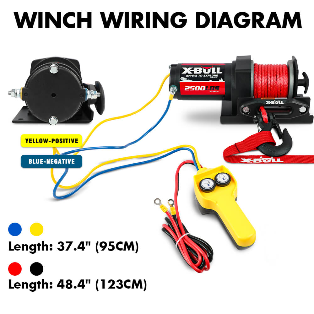 X-BULL 2500LBS Electric Winch 12V Winch Synthetic Rope 15.2M ATV Winch Kit Boat Winch Trailer - Image 8